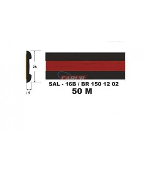 Çıta No:16B 131 Çıtası  26mmx50M Siyah Kırmızı Oluklu SALMAN Kod:SAL16B